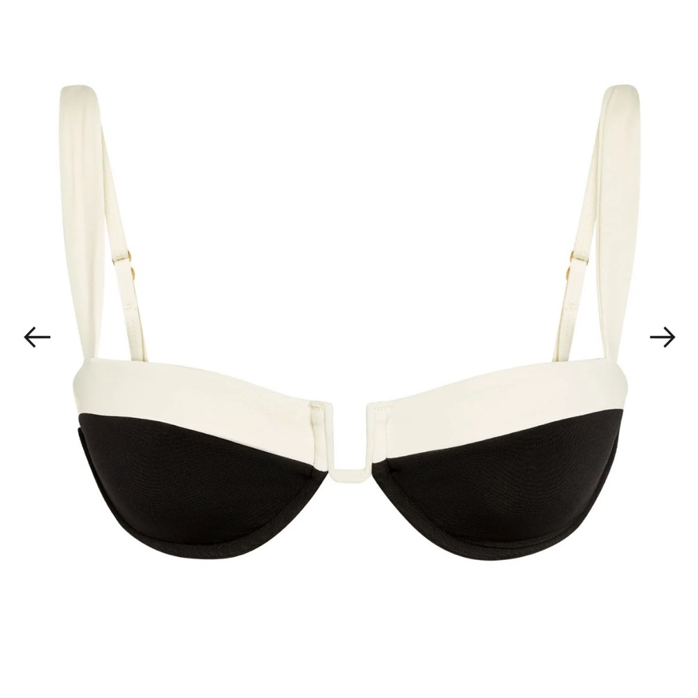 Cream and Black Underwire Bikini Top